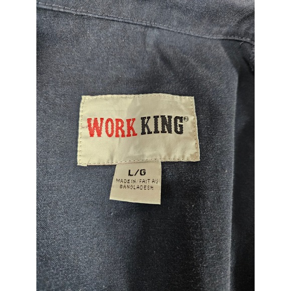 Work King Men's Unlined Coveralls size Large L Long Sleeve Zip Up navy - - Picture 5 of 9